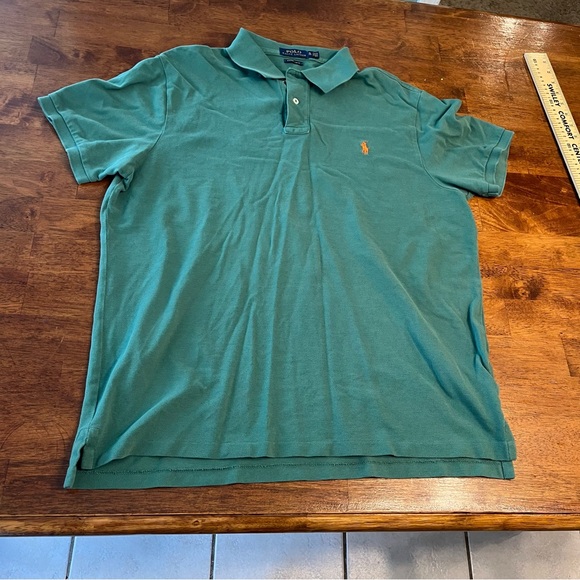 Men’s Polo Ralph Lauren green polo size XL Custom Slim fit 100% cotton - Picture 1 of 9